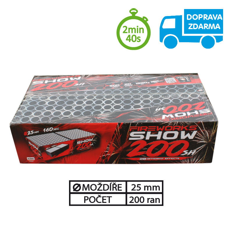 SLOŽENÝ OHŇOSTROJ 200 RAN 25 mm